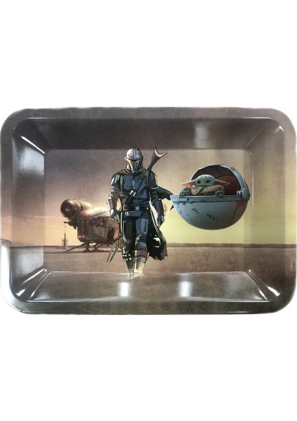 Metal Tepsi 180X124X13 mm - Space Warrıor