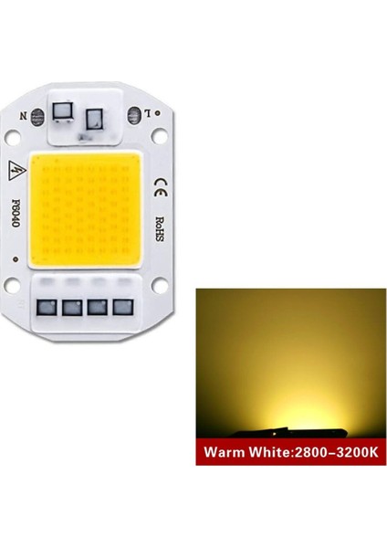 Ac 220V 50W Power LED Gün Işığı Sarı Renk Projektör Lamba Aydınlatma Ampül Warm White 2800-3200K fırsatları