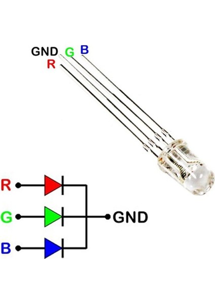 5mm Rgb LED Ortak Anot 4 Pin Multicolor Diyot Işık Lamba Light modelleri