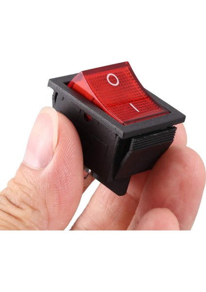16A 250V On / Off Anahtar Latch 4 Pin Buton Yüksek Akım Kcd4 LED Işıklı Switch Panel Tip Montaj