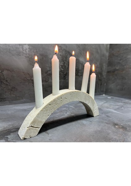 Doğal Traverten Mermer Mumluk