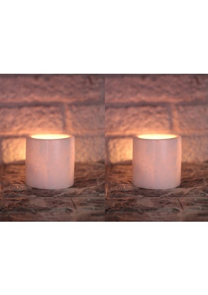 2li Mumluk Doğal Mermer Mumluk Şamdanlık Dekoratif Mumluk Beyaz modelleri