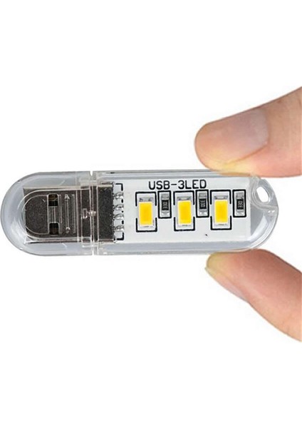 Mini USB LED Lamba 5730 Smd 3 LED Anahtarlık Portatif Taşınabilir Gece Lambası