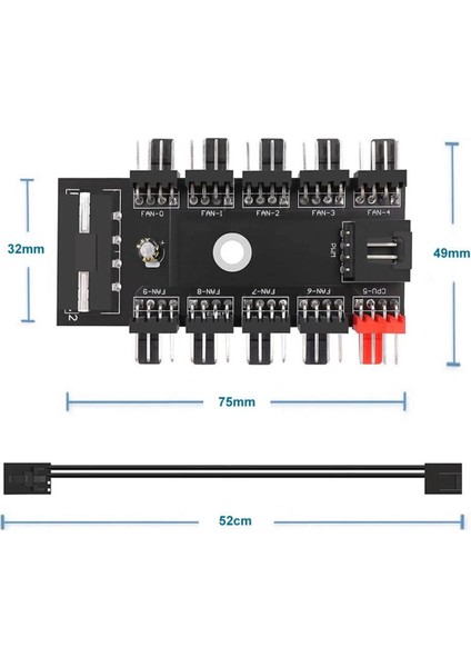 10 Port Fan Çoğaltıcı Hub Kartı Ide Güç Giriş Soketi 12V 3 4 ... fiyatları
