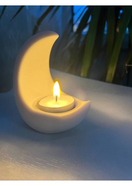 Ay Şekilli Mumluk, Ramazan Dekorasyonu, Ay Şekilli Tealight Mumluk