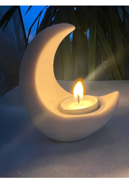 Ay Şekilli Mumluk, Ramazan Dekorasyonu, Ay Şekilli Tealight Mumluk