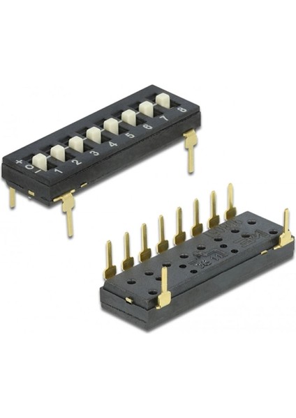 Tristate 8li Dip Switch 8 Pin Siyah Anahtar Açık Kapalı Seçim Adres Ayar + Off - Pull Up/down