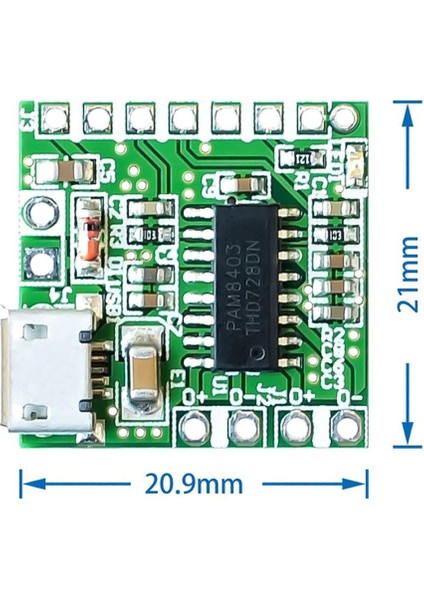 PAM8403 Mini Ses Yükseltici Class D 2X3W Amfi Kartı Micro USB Beslemeli Stereo