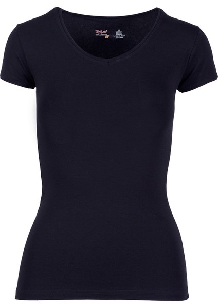 Kadın Modal V Yaka Kısa Kol Body 46543