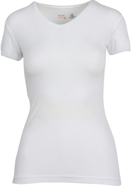 Kadın Modal V Yaka Kısa Kol Body 46543