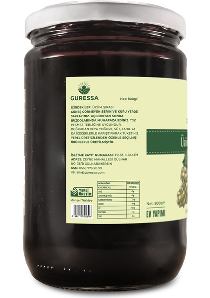 Üzüm Pekmezi 800 Gr (Şeker İçermez)