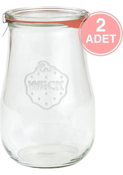 Luxury 1750 ml Lale Cam Saklama Kavanozu 2 Adet 1 Adet