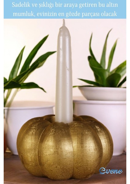Altın Mumluk Şamdan Tealight ve Ince Mum Uyumlu Kabak Model fırsatları