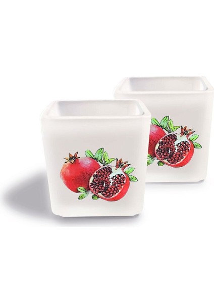 Dekoratif Buzlu Cam Mumluk Nar Desen 8x8 cm (2 Adet) fırsatları
