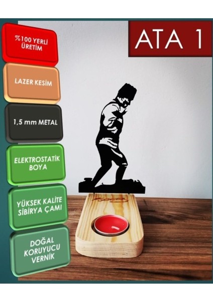 Atatürk Kocatepe Dekoratif Hediyelik Metal Mumluk (Duvara Gölge Yansımalı) fiyatları