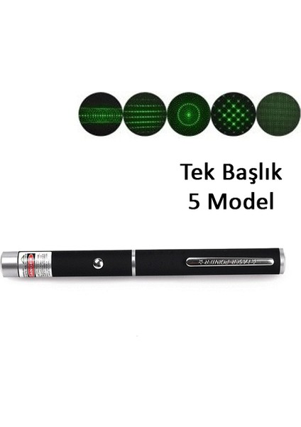 Yeşil Lazer Pointer 500 Mw 15 Km Etkili (Tek Başlık 5 Model)