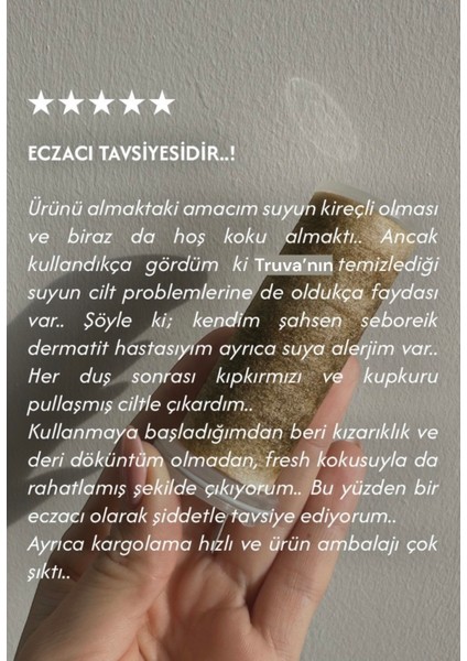 5 Adet Yedek Filtreli Duş Başlığı Kireç Önleyici Özellikli Su Tasarruflu Lüks Model