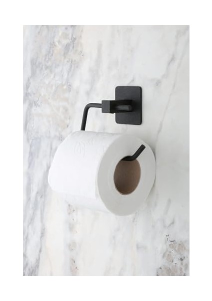 Yapışkanlı Metal Siyah Kare Açık Tuvalet Kağıtlığı Wc Kağıtlık Banyo Askısı Tuvalet Kağıdı Fayans Askısı