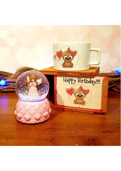 Ki Doğdun Peri Kızı Kar Küresi ve Kupa Doğum Günü Hediyesi