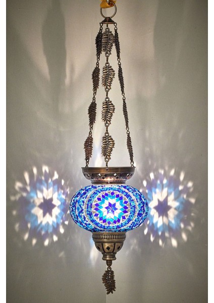 Türk Mozaik Otantik Etnik Mumluk Avize Tavan Askılı Mum Tutucu Şamdan, 60 cm fırsatları
