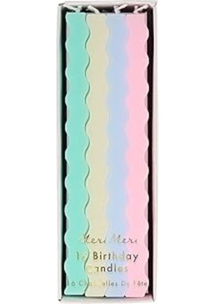 Ezg Meri Pastel Dalgalı Mumlar, 16'lı Ezsnshop 1065757