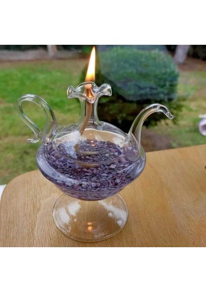 Cam Üfleme Kandil Mor Renk