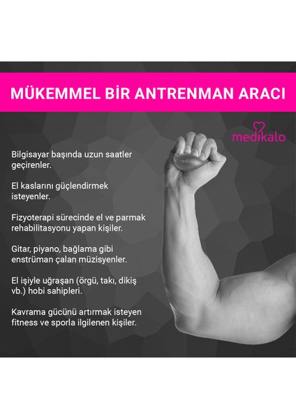 ® Hand Exerciser El Egzersiz Topu - Yeşil - Orta – Kavrama Gücü ve El Kaslarını Geliştiren Rehabilitasyon Ürünü fırsatları