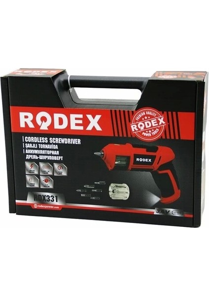 Şarjörlü Model 12PCS Bits Uç Şarjlı Vidalama- Tornavida Rpm 2303.6V DC-1.5A Li-Ion1/4 Inç 6.35MMPLS.ÇANTA RDX-331
