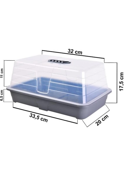 So-Fyt2 Fide Yetiştirme Fanusu Takımı 4.1 Litre 33.5 cm No 2 Antrasit