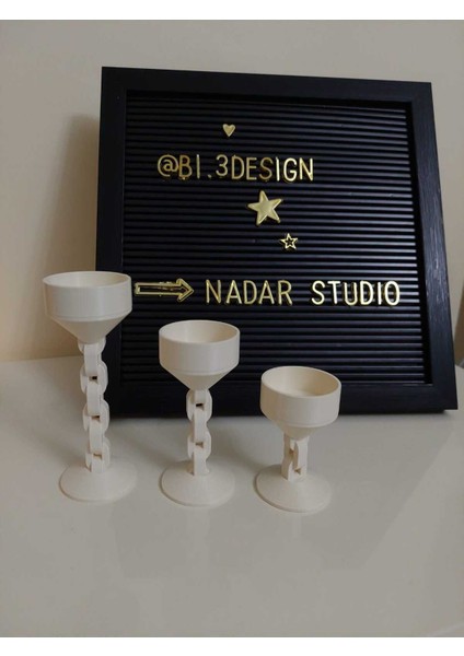Zincir Şekilli 3’lü Dekoratif Tealight Mumluk Seti