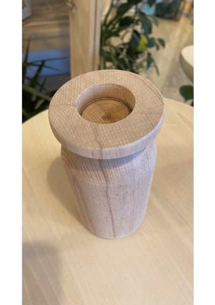 Ahşap Mumluk Tornalı