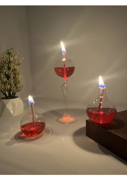 Yıl Başına Özel Hediyelik El Yapımı Küre Kandil 3'lü Set (200 ml Kandil Yağı ve Fitil Hediye) fiyatları
