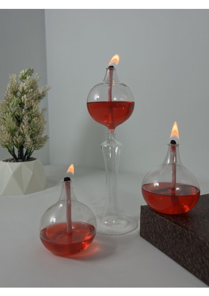 Yıl Başına Özel Hediyelik El Yapımı Küre Kandil 3'lü Set (200 ml Kandil Yağı ve Fitil Hediye) fırsatları