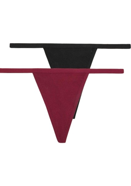 2'li Süprem Penye Tanga String Renkli