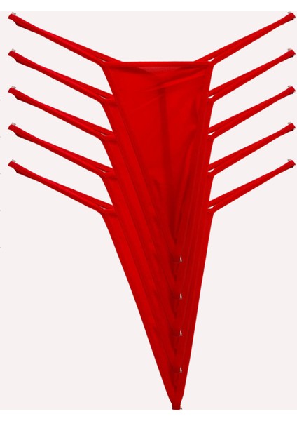 5'li Süprem Penye Tanga String Kırmızı