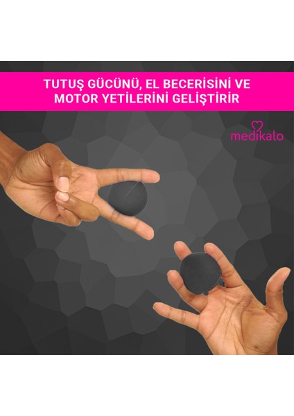 ® Hand Exerciser El Egzersiz Topu - Siyah - Çok Sert – Kavrama Gücü ve El Kaslarını Geliştiren Rehabilitasyon Ürünü modelleri