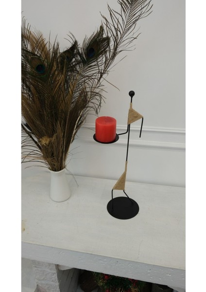 Metal Vintage Iskandinav Demir Şamdan 50 cm 1 Siyah 50 cm fırsatları