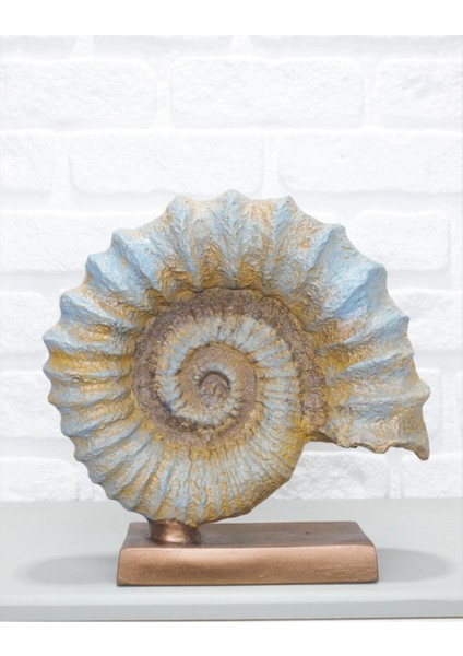 Ammonit Fosili El Yapımı Polyester Biblo 30X30CM