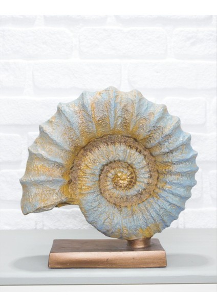 Ammonit Fosili El Yapımı Polyester Biblo 30X30CM
