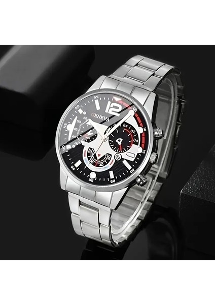 Erkek Tasarım Çelik Kol Saati Takvimli