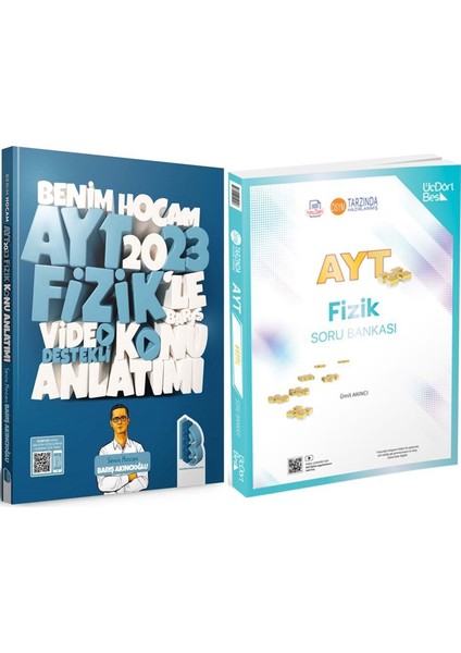 Benim Hocam 2023 Ayt Fizik Konu ve ÜçDörtBeş Yayınları Soru Bankası Seti 2 Kitap