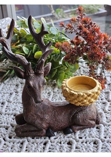 Dekoratif Geyik Mumluk, Şamdan, Yeniyıl, Yılbaşı, Hediyelik