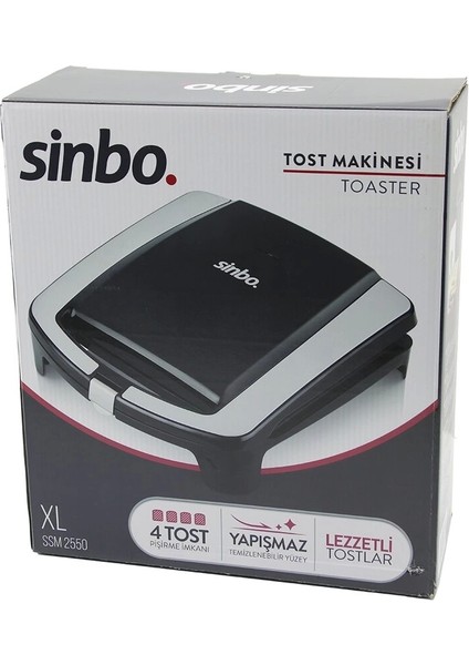 Xl Elektrikli Tost Makinesi 4 Tost Yapışmaz Yüzey 1500W SSM-2550
