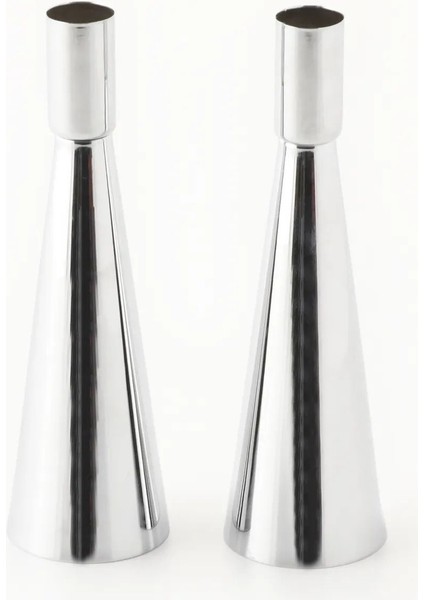 Kule 2'li Şamdan Gümüş Kaplam Modern Metal Mumluk Şamdan Seti fiyatları