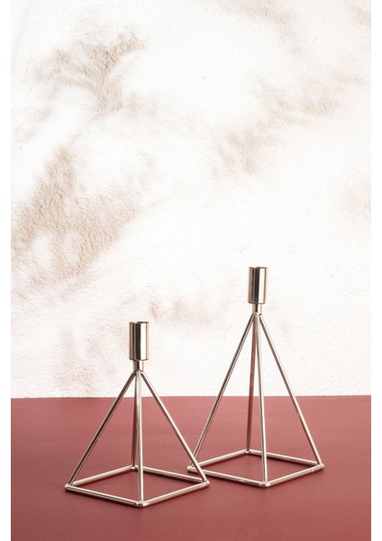 Mısır Model Metal 2 Li Şamdan Mumluk Dekoratif Paslanmaz Gümüş Kaplama fırsatları