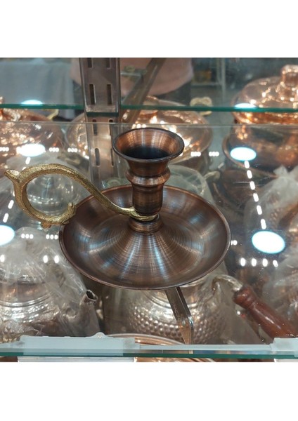 Bakır Şamdan Bakır Mumluk Bakır El Şamdanı Şamdan El Mumluk Oksitli Mumluk Her Yere Uygun Şamdan fiyatları