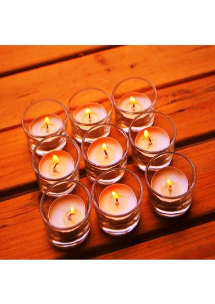 14 Adet Cam Mumluk Tea Light Mum Için Cam Mumluk Tealight Cam Mumluk 4.5x2 cm Yılbaşı Aksesuarları