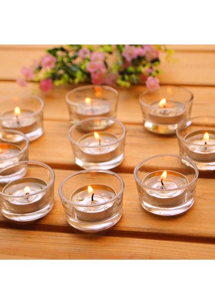 14 Adet Cam Mumluk Tea Light Mum Için Cam Mumluk Tealight Cam Mumluk 4.5x2 cm Yılbaşı Aksesuarları
