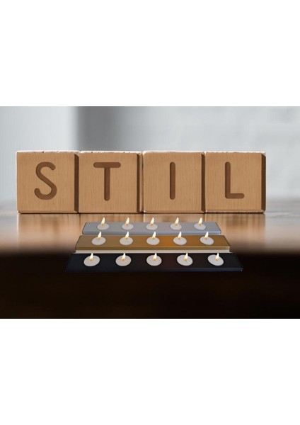 Yerli Üretim 5li Tamamen Metal Mumluk, Tealight Mumlar Dahil. indirimleri