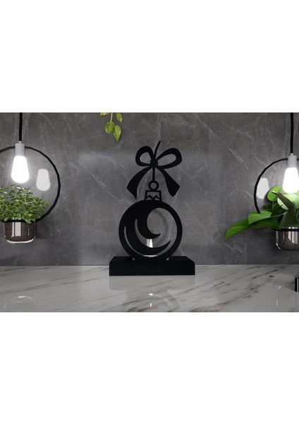 Yılbaşı Model-5 Tekli Metal Mumluk - Siyah fiyatları